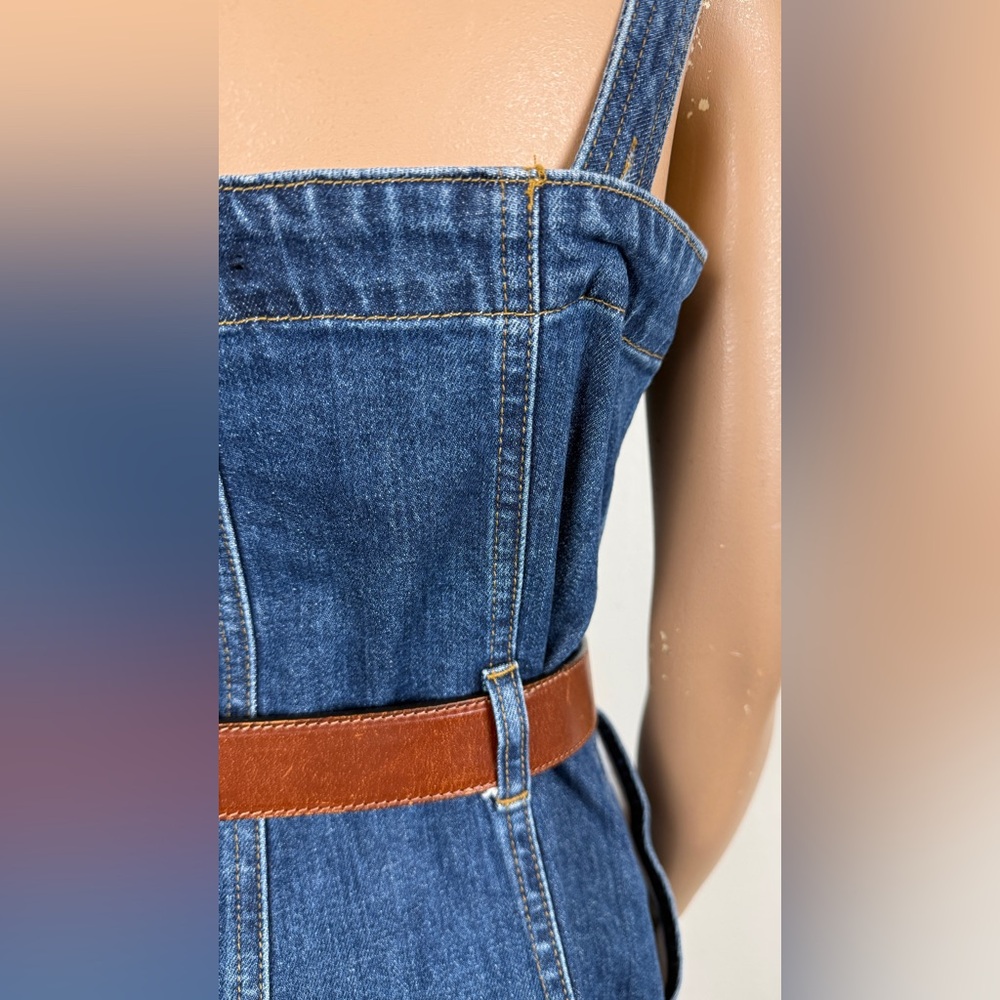 J. Crew Blue Denim Jumper Dress size 4 - Picture 7 of 8